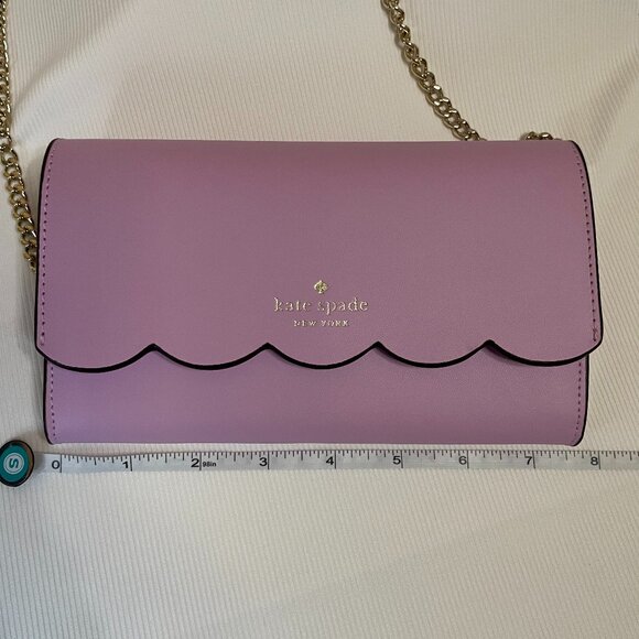 Kate Spade Gemma-Smooth Leather wallet on chain/crossbody in Lavender - Picture 10 of 15